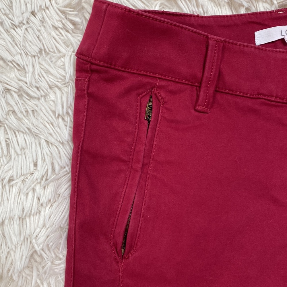 🎉HP🎉 Loft Ankle Pants 💗 Cranberry Red - Picture 10 of 14